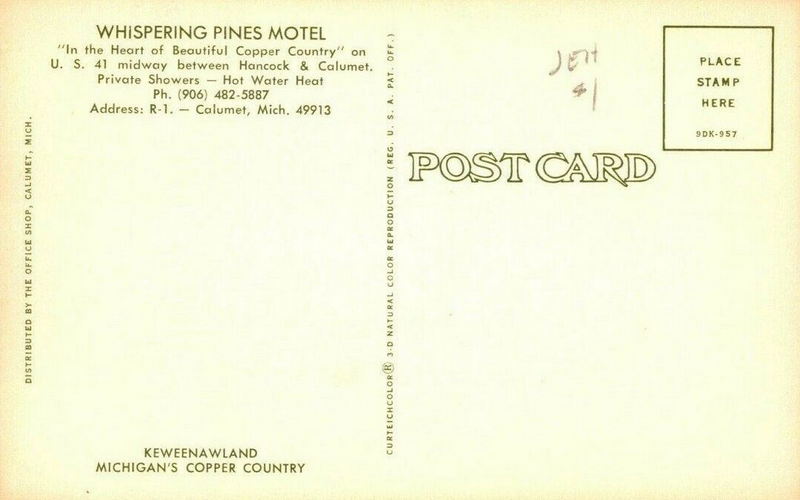 Whispering Pines Motel - Vintage Postcard (newer photo)